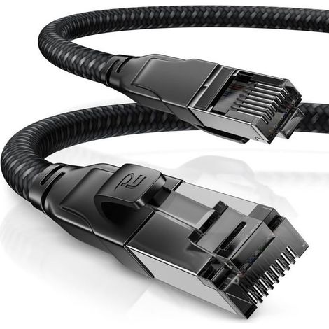 Câble réseau Ethernet Cat 8.1 KAL-7,5 m,RJ45,blindage S/FTP,40 Gbps,coton gaine,LAN,compatible Cat6/Cat7