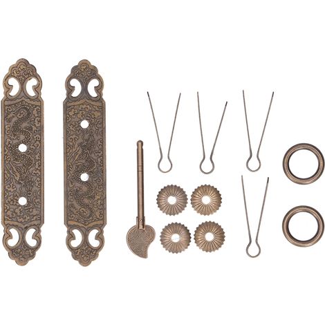 Poignée de porte en laiton antique, motif raffiné, accessoire pour armoire et dressing, barre droite.
