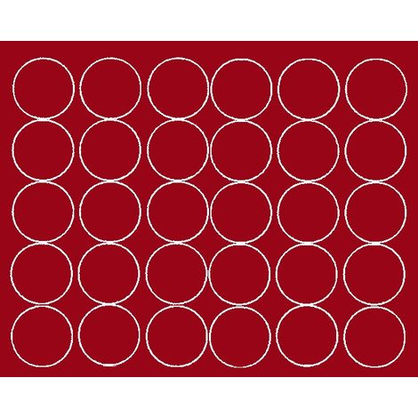 Adesivi circolari da 8 cm, 30 pezzi, rosso scuro opaco