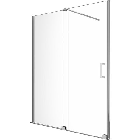 Tür für Einbau in Nische, Schiebetür Walk-In, H 200, chromierter Rahmen, umkehrbar Cm.180 einstellbar 176-180 cm