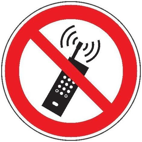 Señal de prohibición Prohibido las comunicacio­ nes móviles lámina, autoadhesiva D200 (1/2)