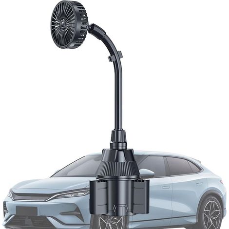 Ventilateur de voiture portable avec support tasse - Flexible USB (1/5)