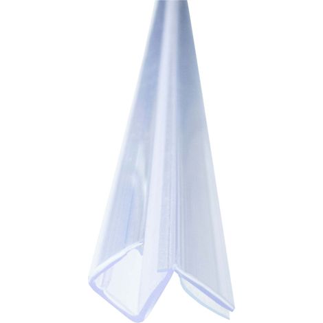 Duschdichtung Anschlagdichtung 90 Grad Transparent für Duschtür und weiterem Glaselement, Duschlippe aus PVC - für 8mm Glasstärke