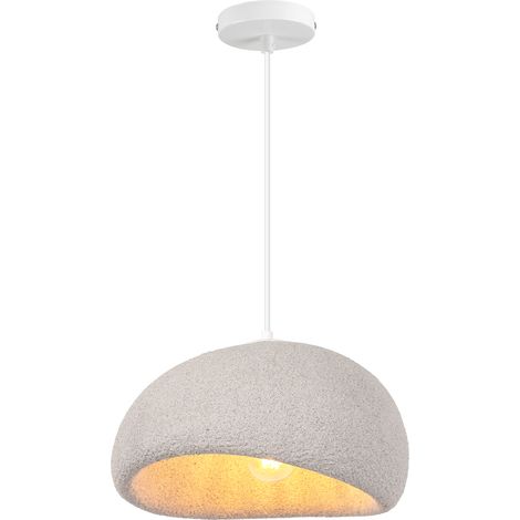Lustre moderne gris 30cm – Abat-jour créatif en matériaux durables – Culot E27 – Longueur cordon réglable 100cm – Éclairage intérieur – Norcks (1/5)