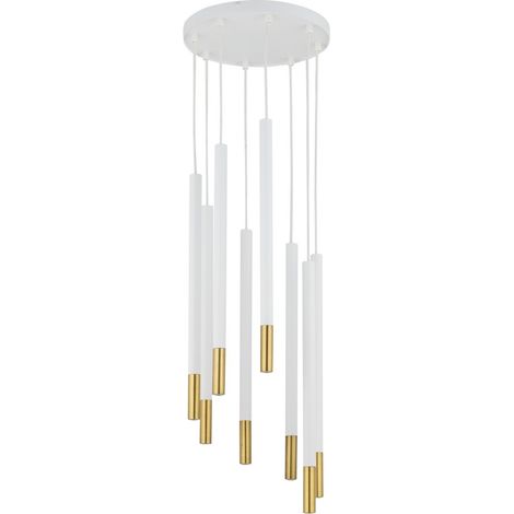 Lampadario moderno bianco oro Sopel Due 8xG9 Sigma