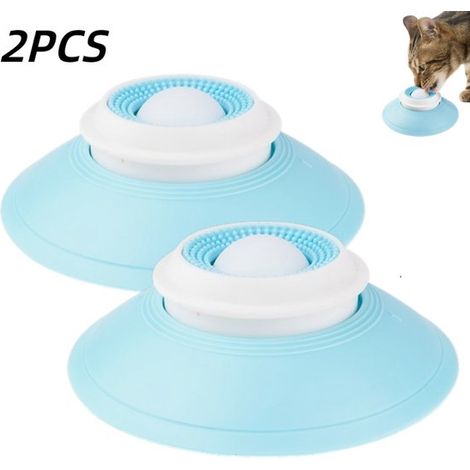 Set di 2 palline da leccare per cani, ciotole per cibo, accessori per animali domestici per cani e gatti, per il relax, blu, 14,5 x 14,5 x 5 cm (1/5)