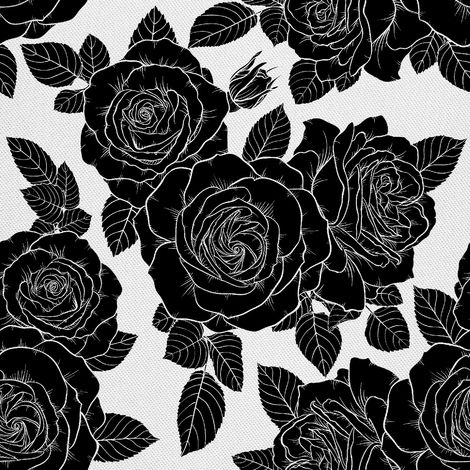 Tissu d'extérieur décoratif Oxford - Motif Roses Noires 2 (1/5)