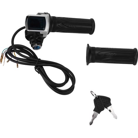 Poignée d'accélérateur demi-torsion 24V, indicateur d'alimentation LED avec 2 clés pour vélos électriques, Scooters