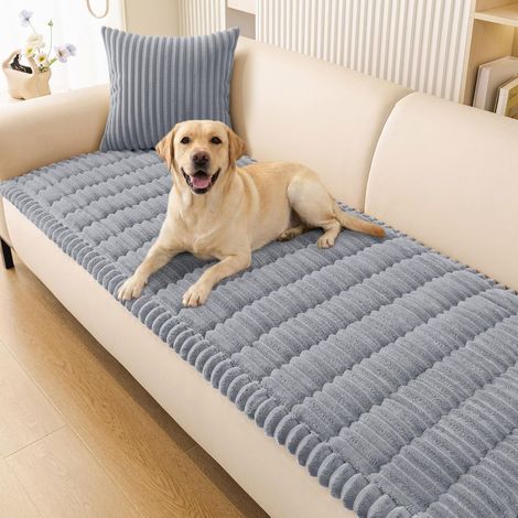 Housse de canapé épaisse et douce, lavable, antidérapante, pour chiens, animaux de compagnie, enfants - Protection de meubles 2 ou 3 places - Gris - 70 x 150 cm (1/5)