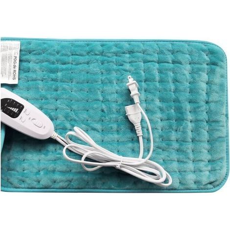 DBBEGK Coussin chauffant pour physiothérapie à domicile, couverture chauffante électrique, 60 x 30 cm, réglage de la température à 6 niveaux avec minuterie, 230 V, adapté à la taille et au dos