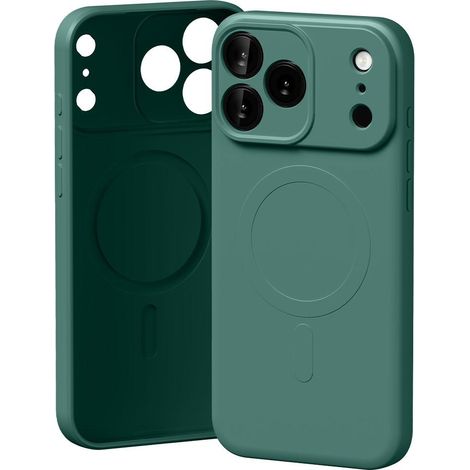 Custodia MagSafe Mercury in semisilicone per iPhone 17 Pro Max, colore verde. (1/5)