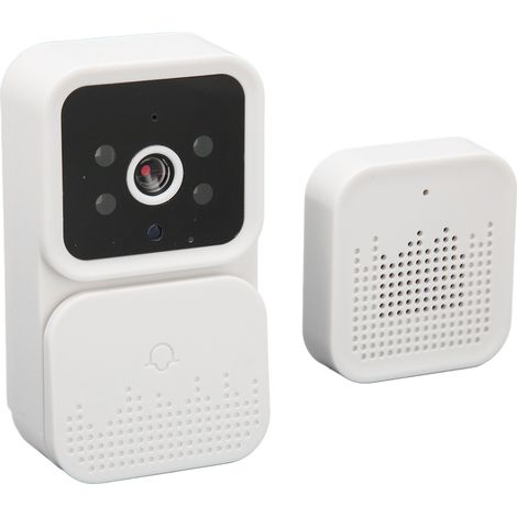 Sonnette vidéo sans fil HD avec audio bidirectionnel, vision nocturne, application et notifications instantanées.