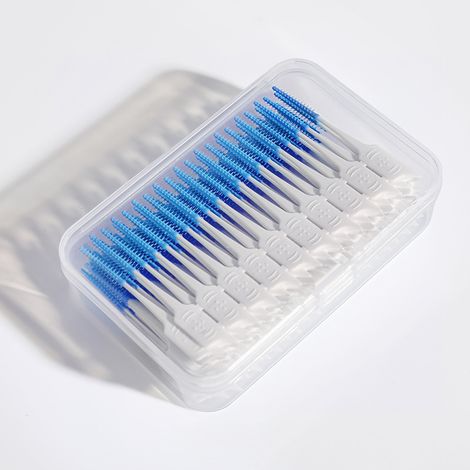 Lot de 200 brossettes interdentaires en silicone - idéales pour nettoyer la zone autour des appareils orthodontiques. (1/2)