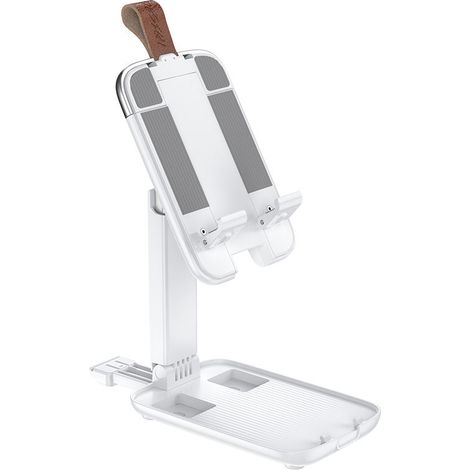 Support pliable et portable pour téléphone portable - Compatible avec smartphones et tablettes, design compact et léger - Blanc