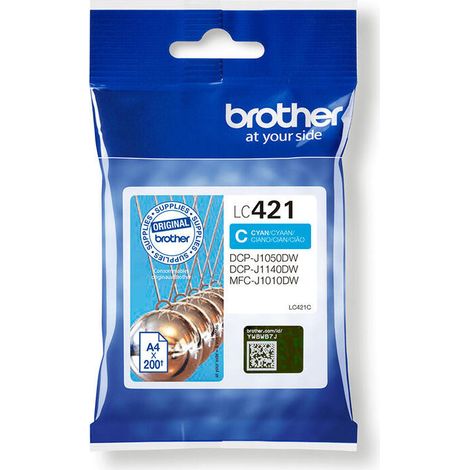Cartucho de Tinta Original Brother LC-421C Azul Cian (1/4)