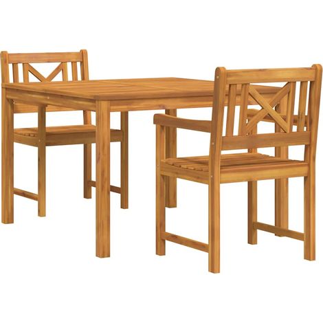 Maison Exclusive - Set da Pranzo per Giardino 3 pcs Marrone