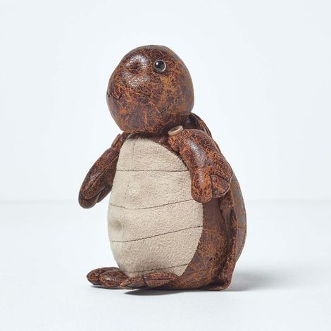 HOMESCAPES Door Stop Novelty Turtle Door Stopper Animal Faux Leather
