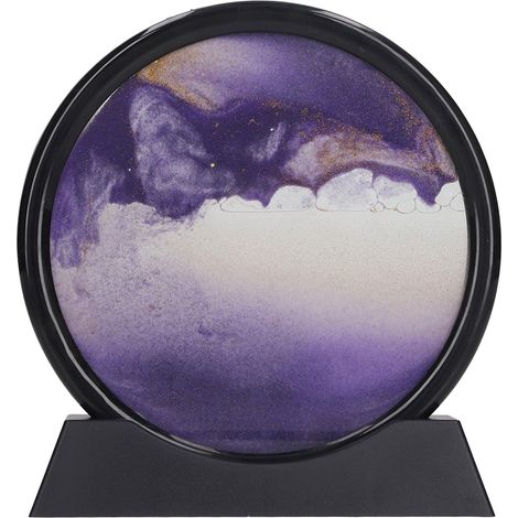 Tableau de Sable Mouvant 7in Décoration Relaxante 3D pour Bureau Maison Violet (1/5)