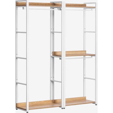 SKLUM Offener modularer Schrank aus 2 Teilen mit Kleiderstange aus Stahl und Holz Ariaster Natürlich                                  