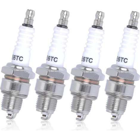 4 Pièces Bougies d'allumage E6TC pour PW50 PW80 PW60 LT50 LT80,Remplacement pour 50cc 70cc 90cc 110cc ATV 4 Wheeler Quad Cyclomoteur Scooter Kart Dirt Bike (1/5)