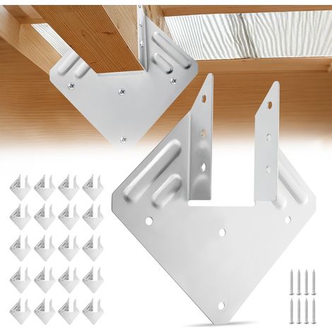VEVOR Soportes para Vigas, Tamaño Interior de 135 x 40 x 63 mm, Fuerte y Resistente a la Intemperie, Soportes para Vigas de Techo y Estructuras de Madera, Fácil Instalación, 25 Unidades, Plata (1/5)