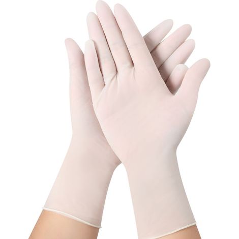Gants Nitrile sans latex hypoallergéniques, Blanc pour esthéticiennes,tatoueurs,domaines médicaux Taille M 50 pairs (1/5)