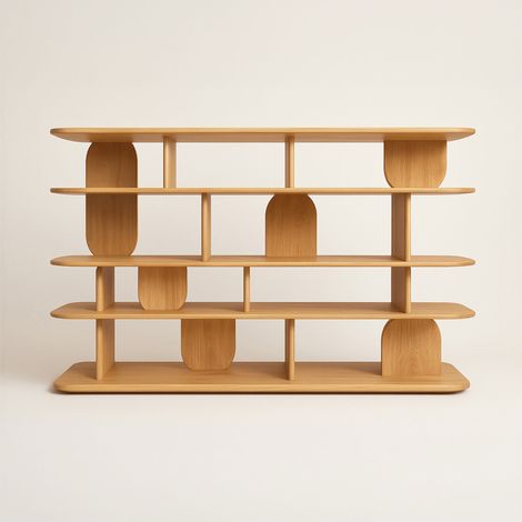 Etagère 200x36x130 cm en chêne naturel (1/5)