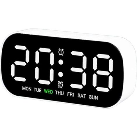 Horloge électronique - Alarme LED portable, minuteur de table multifonctionnel, horloge de chevet compacte (1/5)
