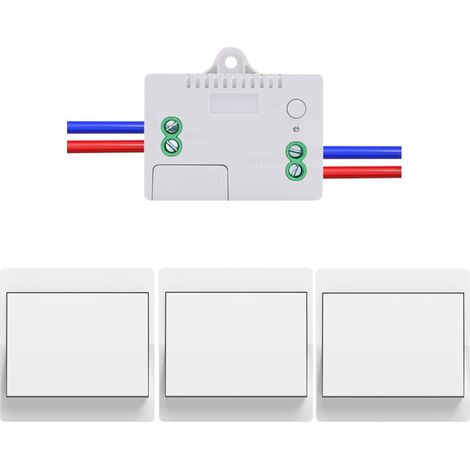 EU interrupteur sans fil sans piles Lot de 3 kit interupteur sans fil autoalimente va et vient sans fil sans pile radio interrupteur a distance eclairage domestique (EU 1Gang 3V1 A) (1/5)
