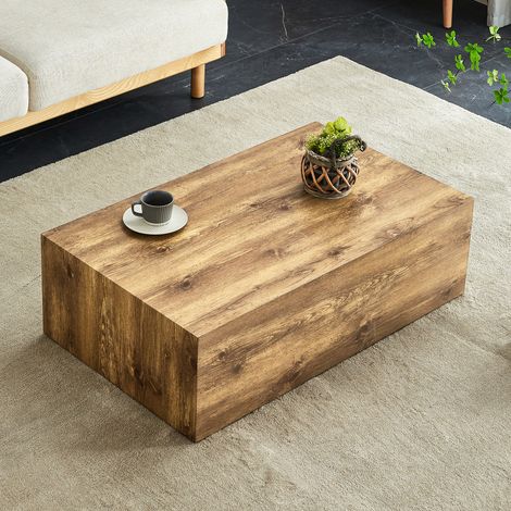DESMIU Table basse rectangulaire sans montage, avec pieds antidérapants, pour salon, en MDF, bois, 90 × 50 × 30 cm (1/5)