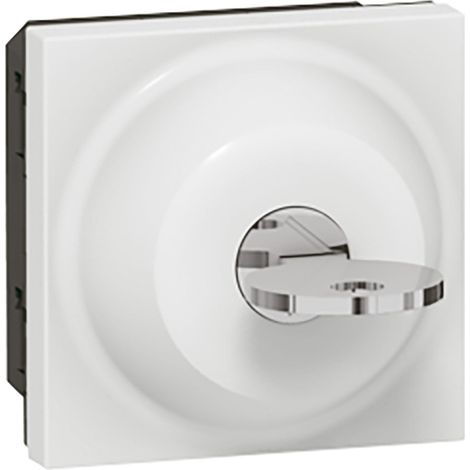 Legrand – Interrupteur à clé 3 positions Mosaic 2 modules – Inverseur 6A 250V – Blanc RAL9003 finition brillante – Installation encastrée ou saillie