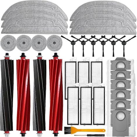Kit de 34 pièces pour aspirateur robot S8 MaxV Ultra : brosses latérales, filtres, lingettes de nettoyage, sacs à poussière et accessoires. (1/5)