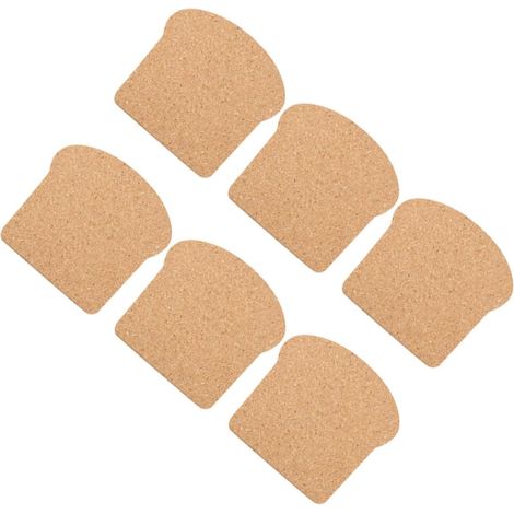 Korkuntersetzer mit Hitzeschutz, 6er-Set, wärmeisolierend, wasserabsorbierend, Brotmotiv, für den Heimgebrauch, umweltfreundlicher Tischschutz (1/5)