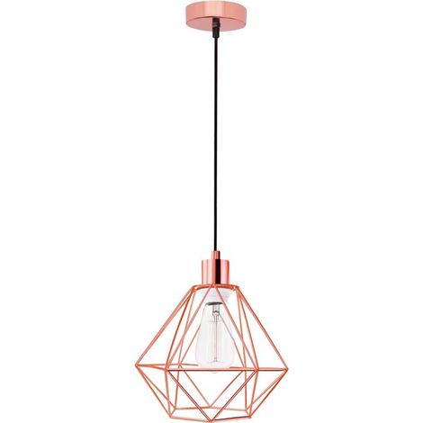 Merano Augusta Plafonnier Suspendu Filaire 20cm Métal Cuivre LED E27