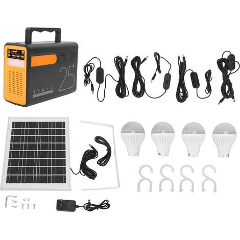 Générateur solaire de camping de centrale électrique portable 12 V avec panneau solaire pour réglage de stand extérieur éclairage de charge de téléphone de camping prise ue 100-240 V LM 3 (1/4)