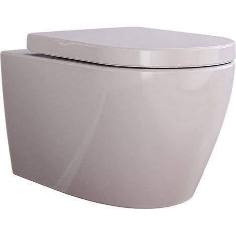 BERNSTEIN - WC suspendu sans rebord B-8030R Blanc - avec nano-revêtement - couvercle soft-close inclus Avec standard veilleuse LED