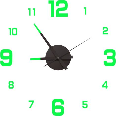 Horloge Murale DIY 3D - Cadran Réfléchissant Acrylique - Aiguilles et Chiffres Phosphorescents - Mécanisme Quartz Silencieux - Diamètre 40 / 50 / 120 cm - Kit Complet (1/5)