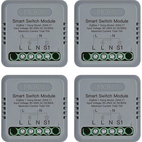 Zigbee Interrupteur d'éclairage encastré, mini module de relais intelligent (nécessite conducteur neutre et passerelle Zigbee), compatible avec et 1 voies (1/5)