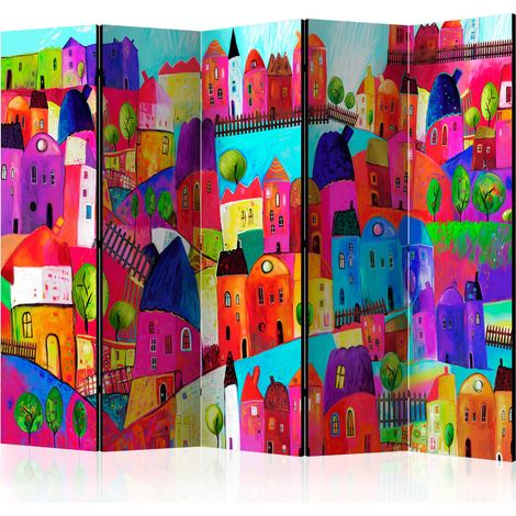 Paravento - Rainbow-hued town II [Room Dividers] - 225x172 (1/4)