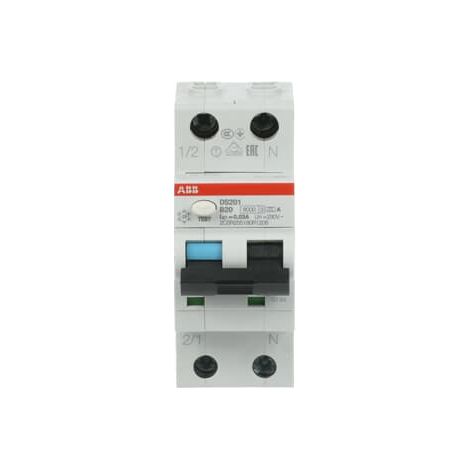 Interruttore differenziale DS201 1P+N (Neutro a destra) B20 30mA 6kA A - ABB2CSR255180R1205