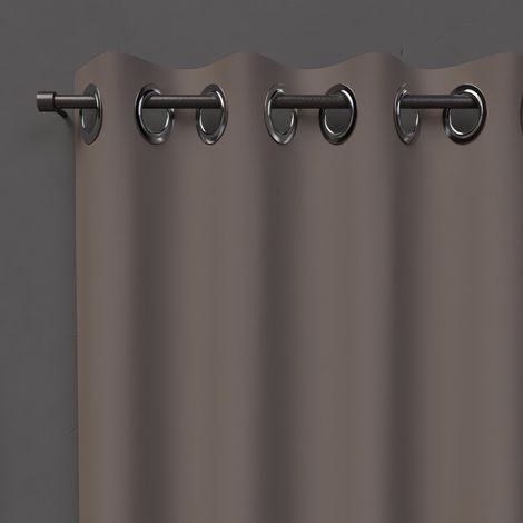 Soleil D Ocre – Rideau occultant 135x250 cm – 100% polyester – 8 oeillets métal inoxydables – Couleur moka, entretien facile