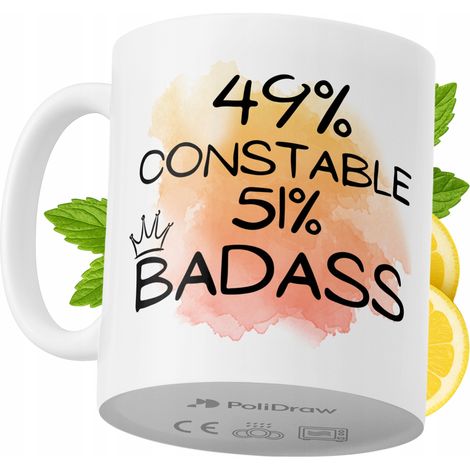 Mug humoristique « Agent de police » avec texte amusant et design graphique. Idéal pour les anniversaires, les fêtes et les jours fériés. Mug premium pour toutes les occasions spéciales, à la maison o (1/5)
