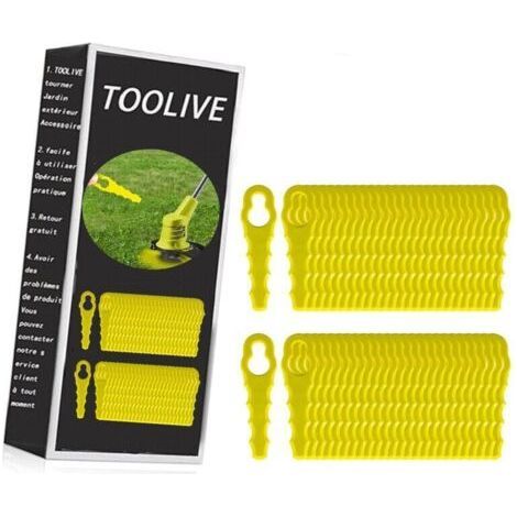 PA Lot de 100 Lames Dentelées de Rechange pour Têtes de Coupe-Bordure RAC155 RAC157 RAC158 (1/4)
