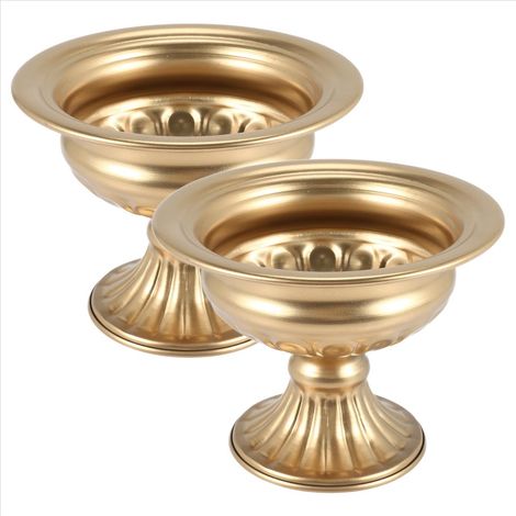Vase de Centre Table Mariage éLéGant en MéTal pour la DéCoration FêTe Mariage, Trompette CéRéMonie D'Anniversaire (Or, 2 PièCes) (1/5)