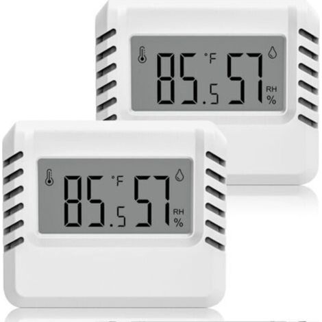 Thermomètre hygromètre numérique, mini thermomètre d'ambiance 2 pièces, grand écran LCD, portable, enregistrement Min/Max (1/4)