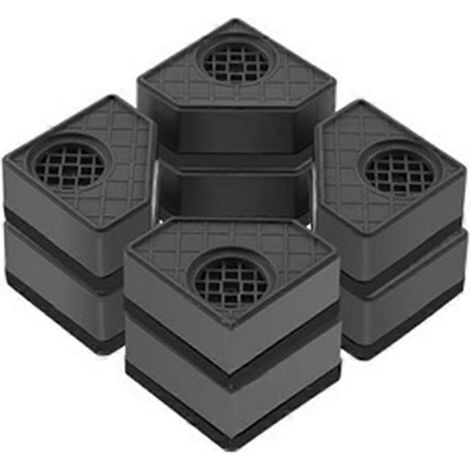 4 coussinets rehausseurs de hauteur pour machine à laver, antidérapants et silencieux, compatibles avec réfrigérateur et sèche-linge. (1/4)