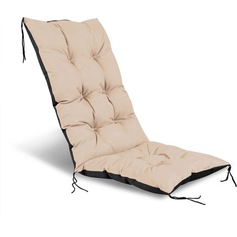 Cojín de jardín de 50x50x80 cm para silla, impermeable, color beige.