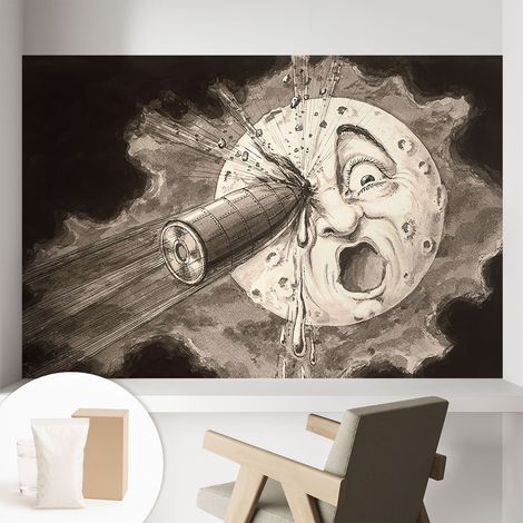 Tapete Vliestapete mit Kleber- abwaschbar - Raumgestaltung Schlafzimmer Wohnzimmer Tapete Kosmische Kollision 104x70 cm (1/5)