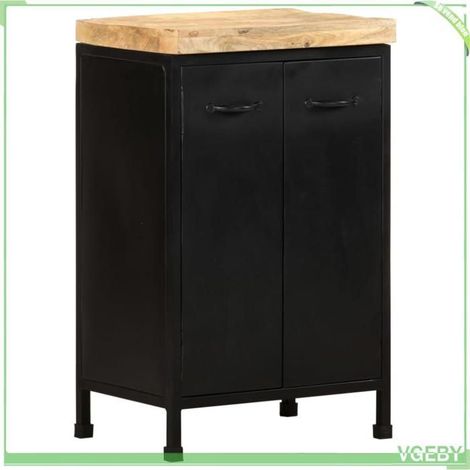 Buffet - 323575 - Bois de manguier brut - 2 portes - 47x35x76 cm (1/5)