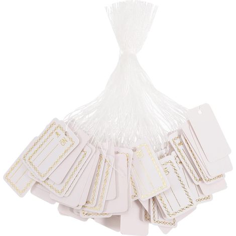 500 pièces Étiquettes de Prix pour Bijoux avec Ficelle Étiquettes Inscriptibles pour Vêtements et Artisanat avec Ligne de Découpe Utilisation Polyvalente Couleur Couleur Aléatoire (1/5)